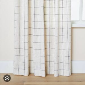 Elegant Cream and Gray Checkered Curtain